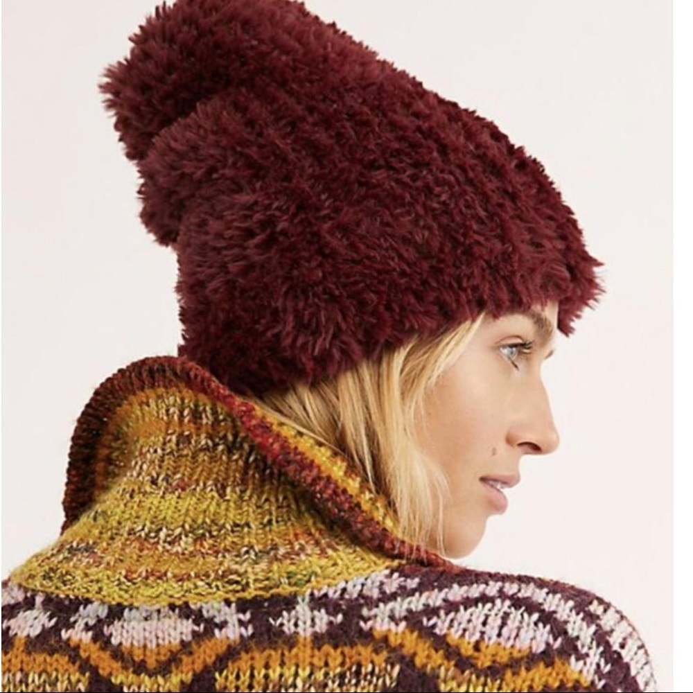 Free People Head In The Clouds Berry Beanie